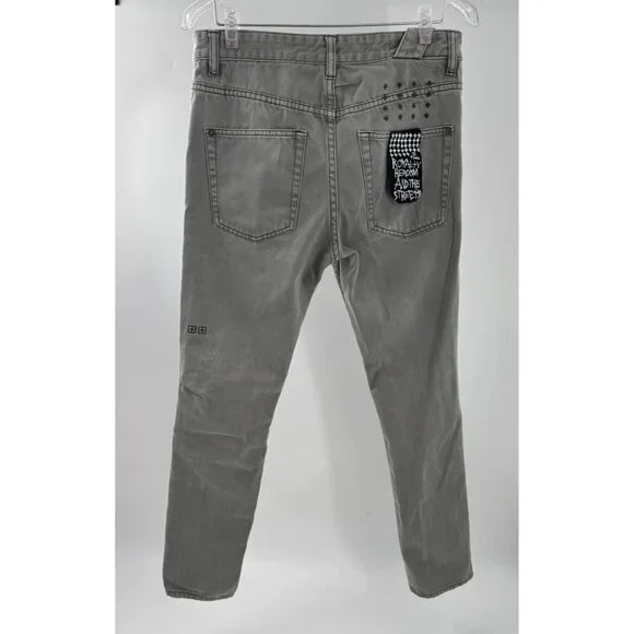 Ksubi Chitch Deep Forest Green Slim Fit Mens Jeans Cotton Blend Decorative Back - Picture 2 of 16